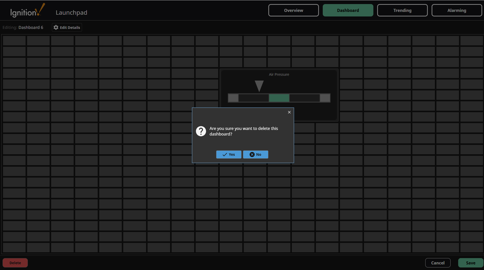 Delete Dashboard Confirm