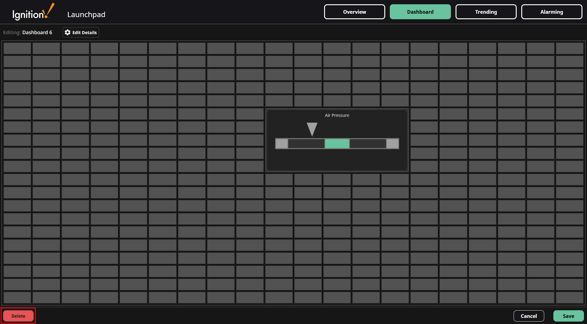 Delete Dashboard Button