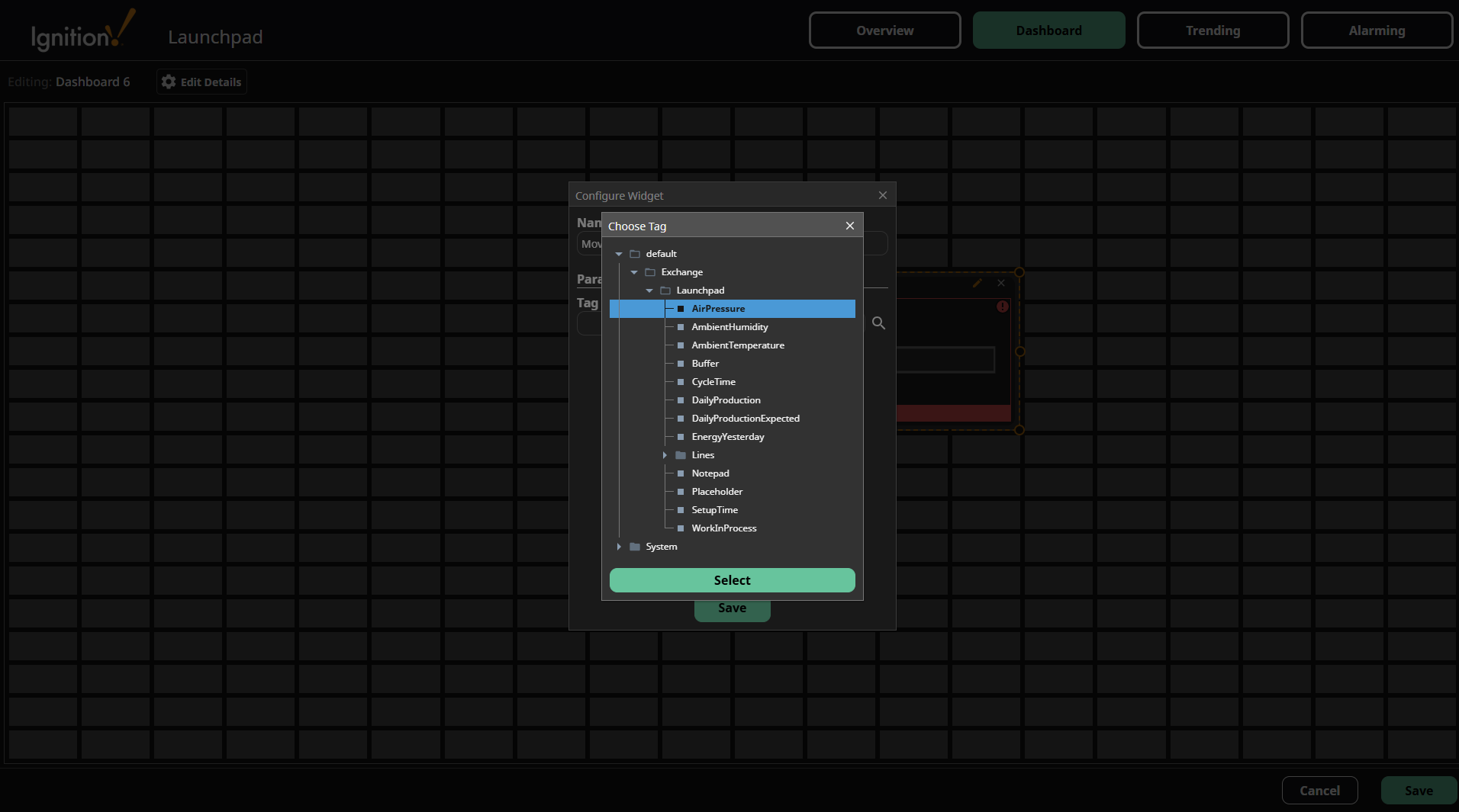 Dashboard Select Tag
