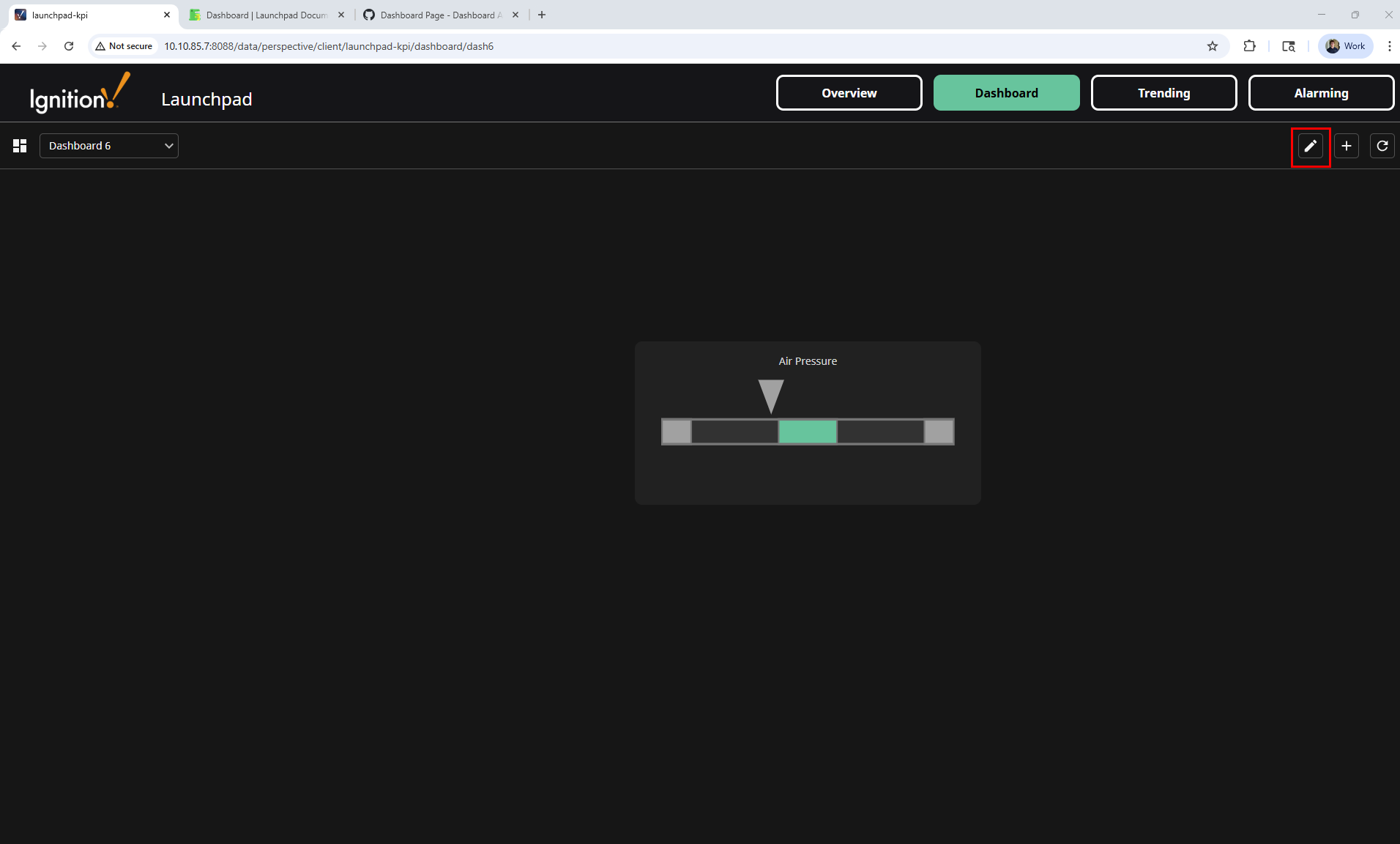 Edit Dashboard Button